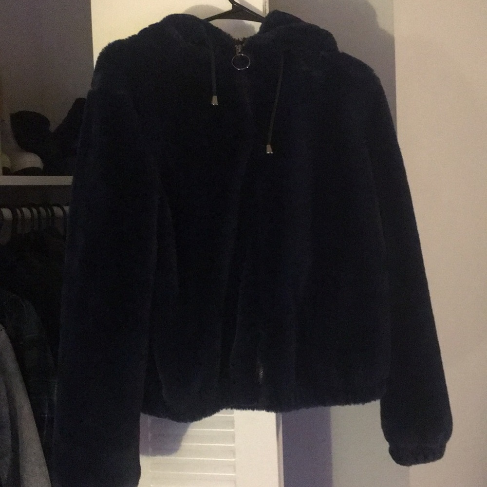 Guess Faux Fur Hoodie Jacket NWOT